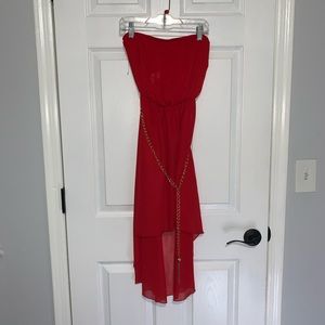 Red Strapless Dress ❣️